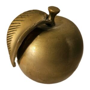 Vintage Brass Apple Teacher Gift MCM Decorative Crafts Inc. Korea